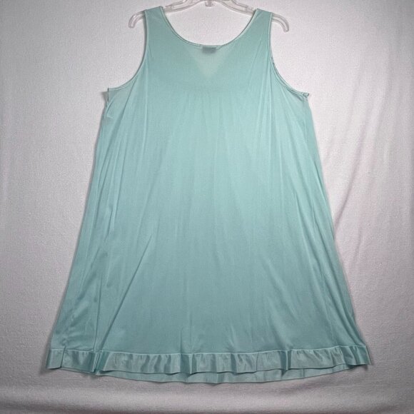 Vintage Vanity Fair Nightie Blue Sleeveless Nylon Nightgown LG USA - Picture 8 of 14